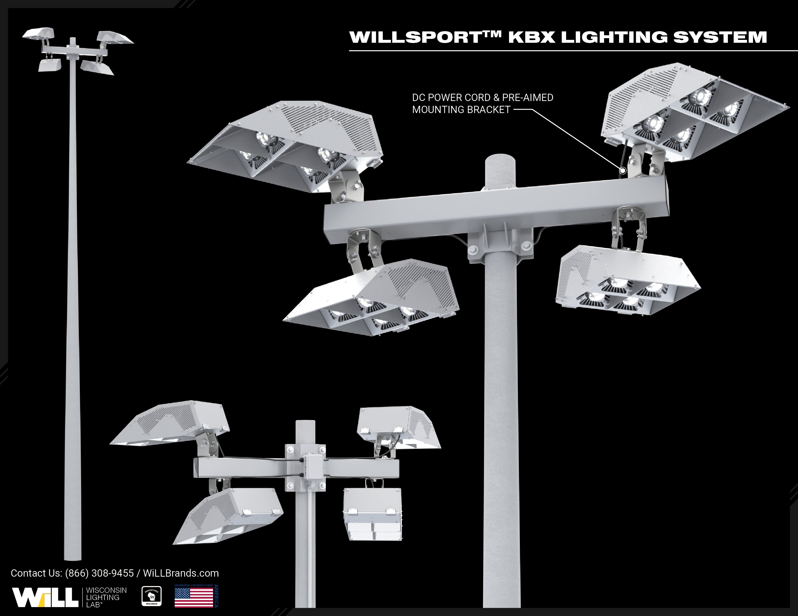 WiLLsport® KB4 With Custom Crossarm Wisconsin Lighting Lab, Inc. (WiLL)