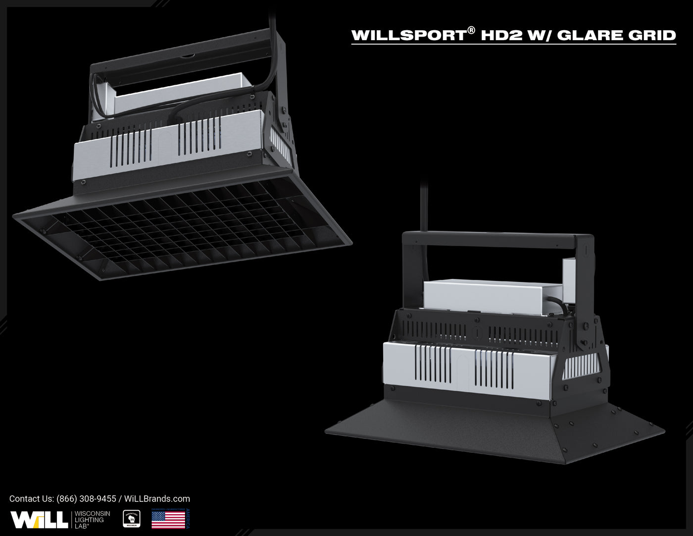 WiLLsport® HD2 High Bay w/ Glare Grid