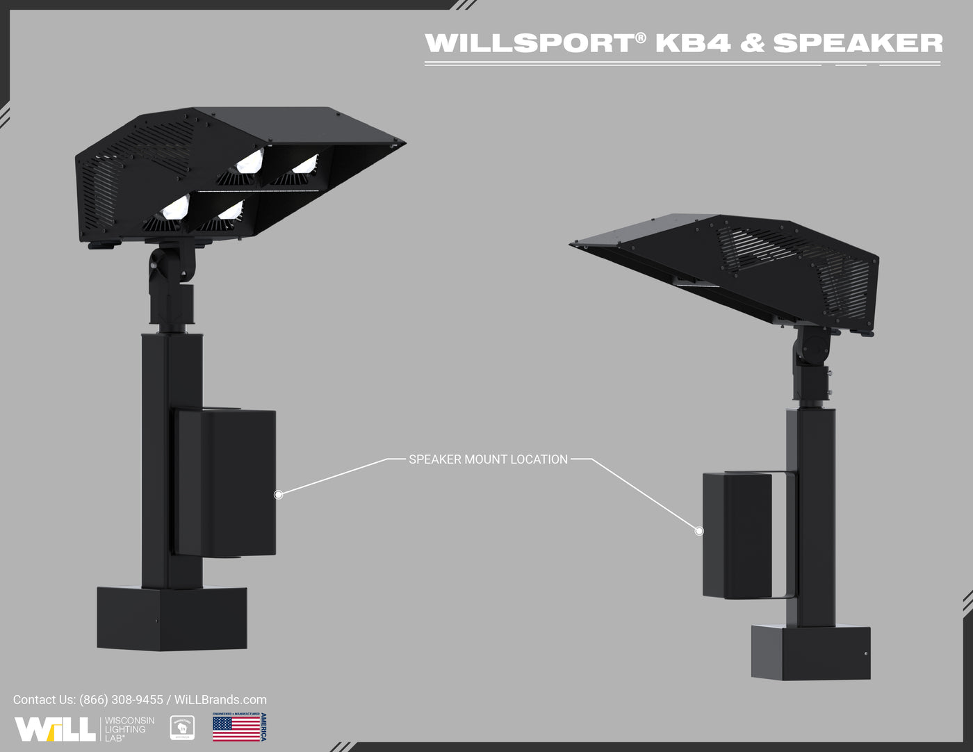 WiLLsport KB4 W/ Speaker Mount