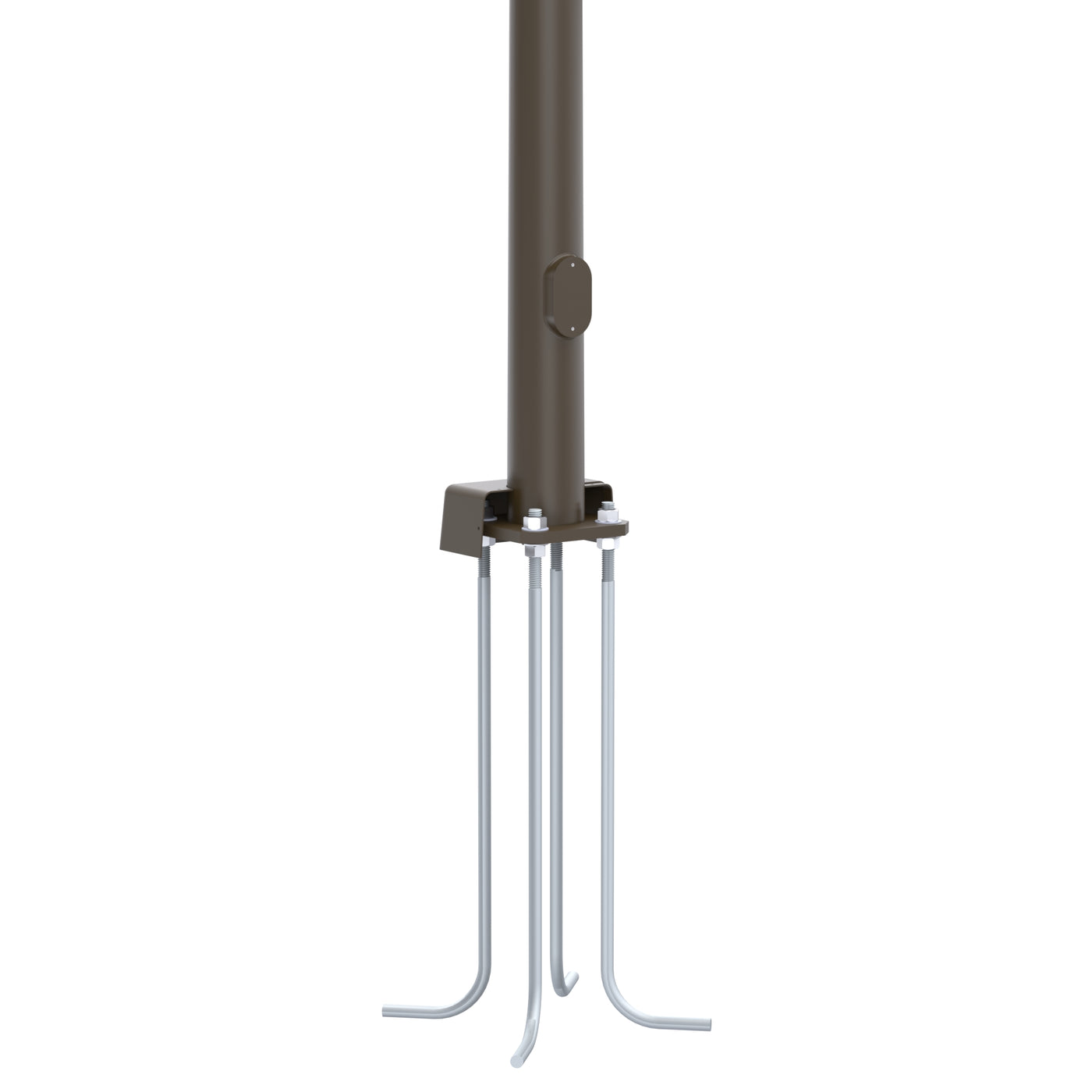 Round Tapered Steel Anchor Base Light Pole with Anchor Bolts