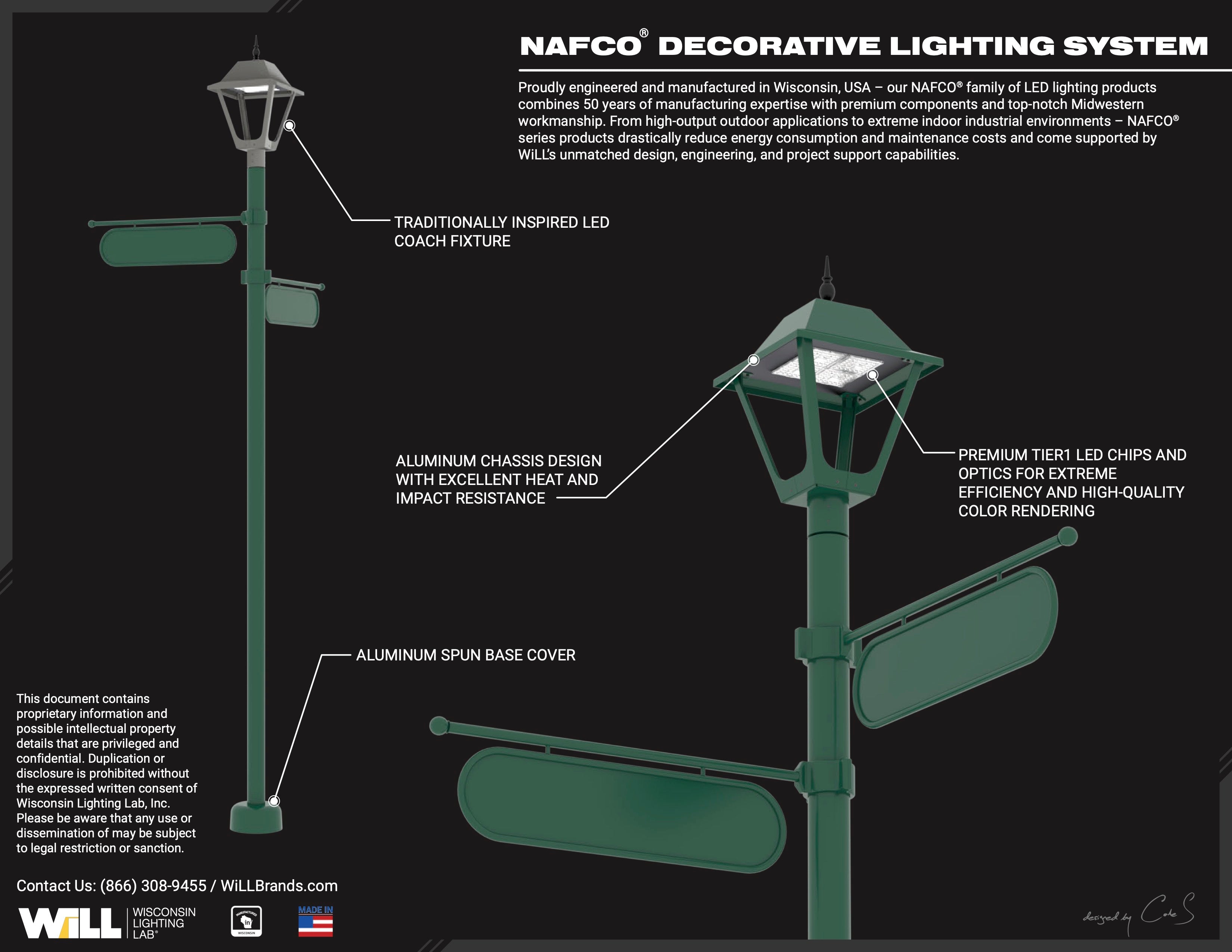 Decorative Coach Style Integrated Lighting System Wisconsin Lighting