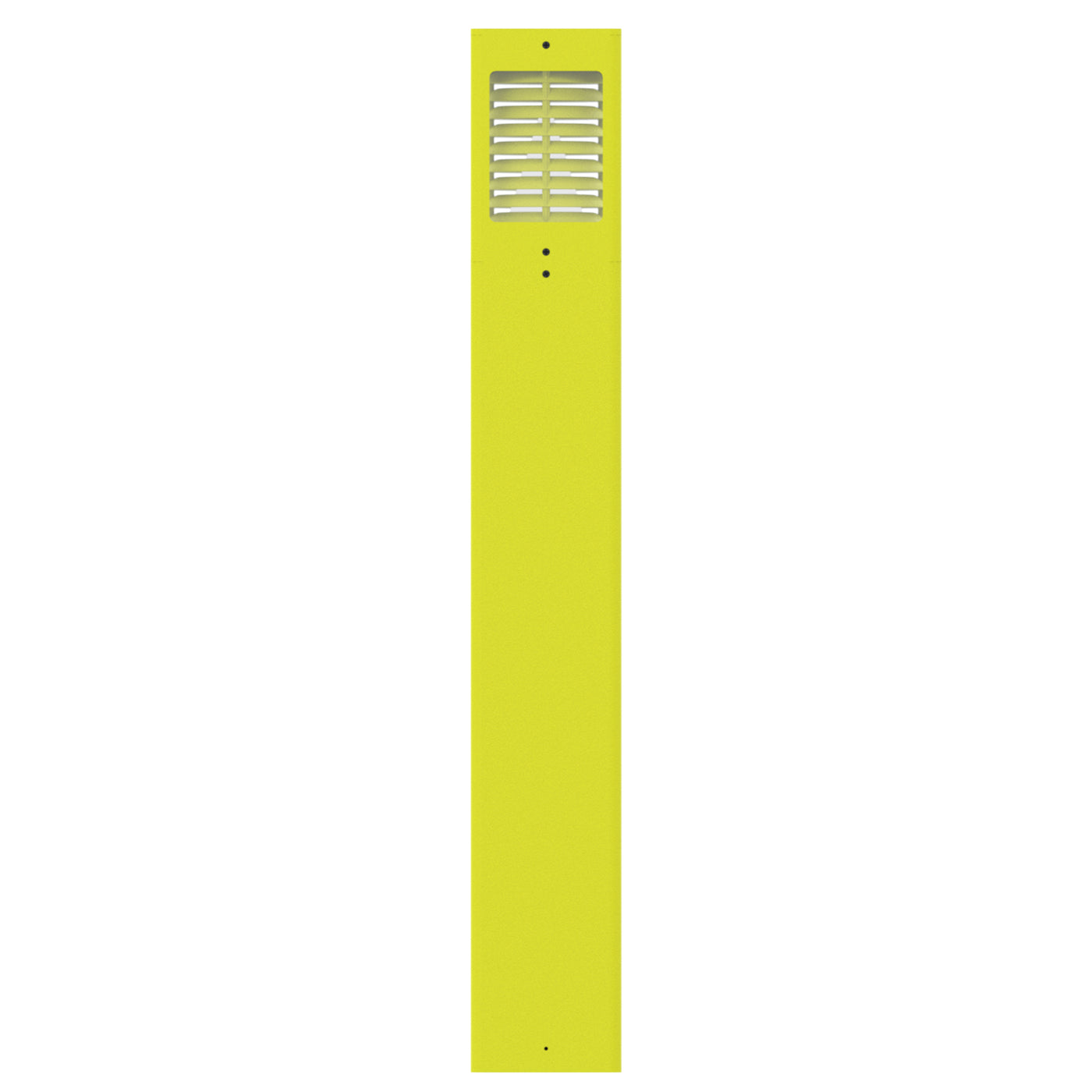 Yellow Square Flat Top Bollard with Yellow Louvers