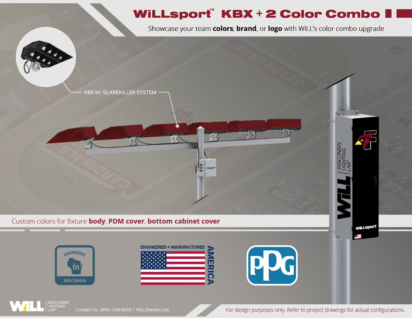 WiLLsport® KBX Color Combinations w/ Remote Power: Fond du Lac High School