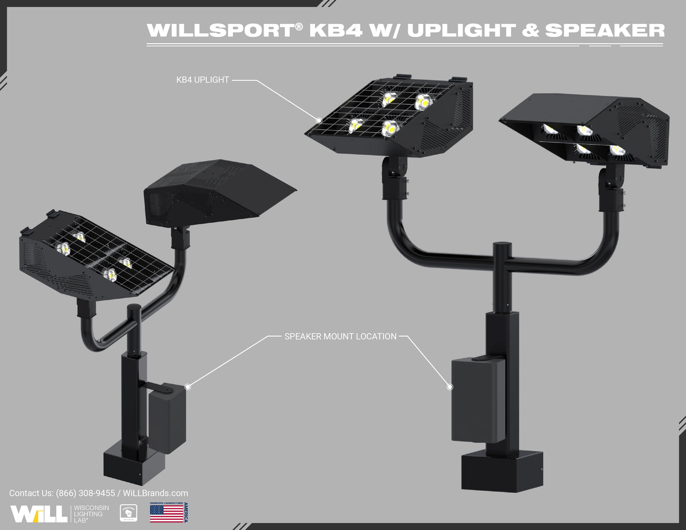 WiLLsport KB4 W/ Uplight & Speaker Mount