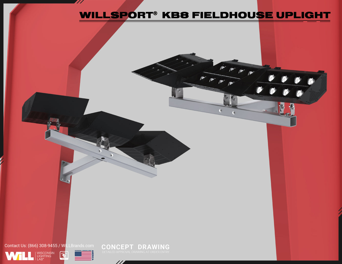 WiLLsport® KBX Field House Uplight