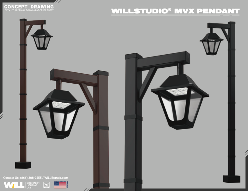 WiLLstudio® MVX Pendant-Style Boardwalk Lighting