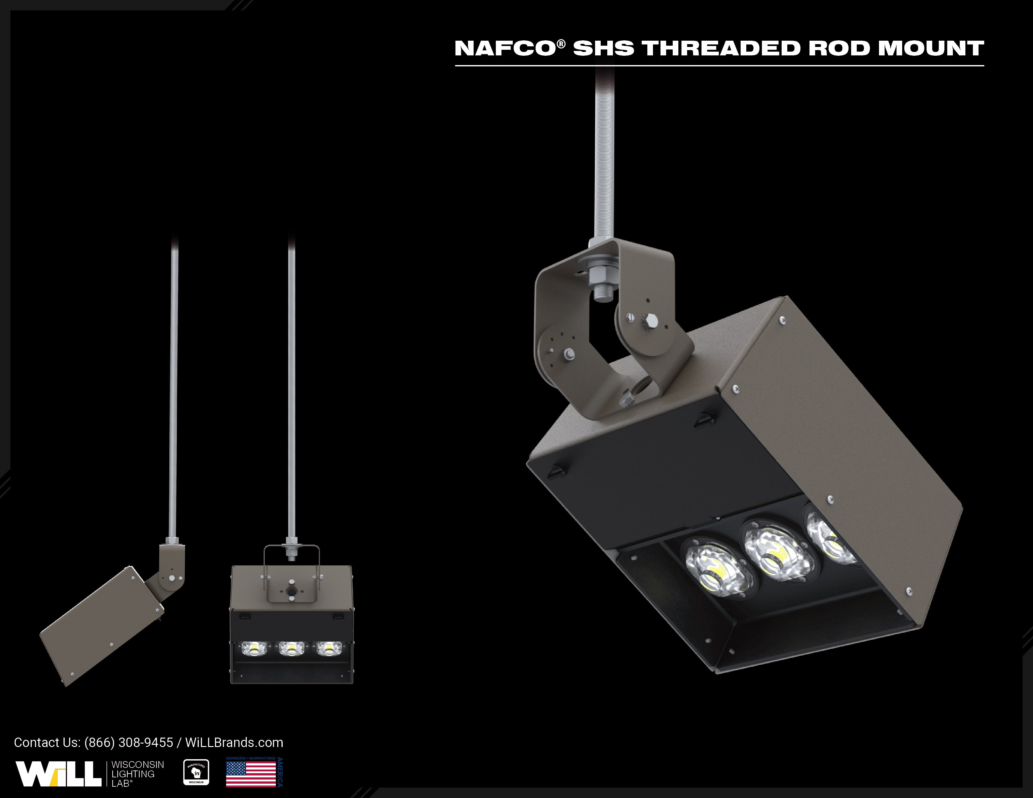 NAFCO® SHX THREADED ROD MOUNT – Wisconsin Lighting Lab, Inc. (WiLL)