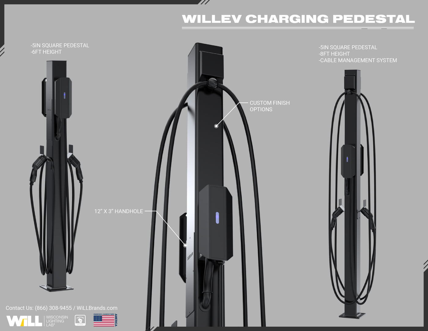 WiLLev Charging Pedestal-6ft & 8ft