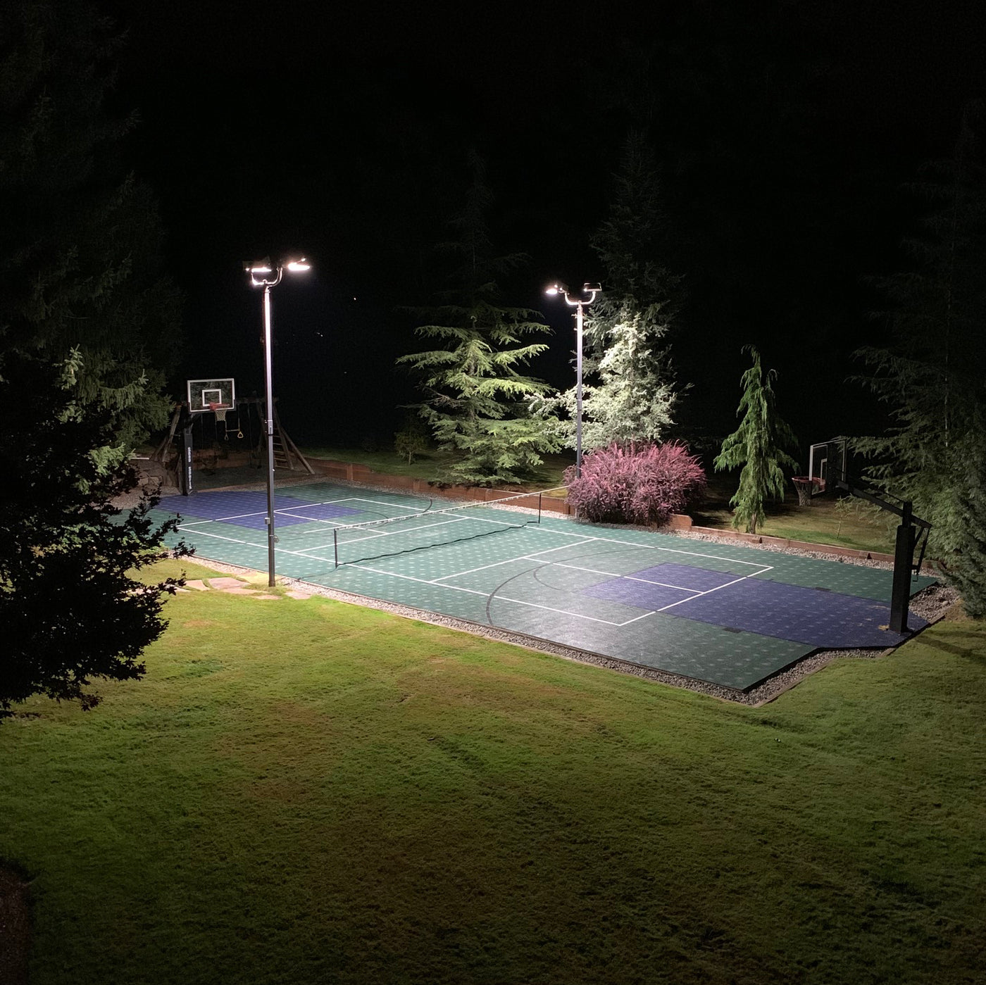 Shoebox Light Fixtures for Backyard Sports Court