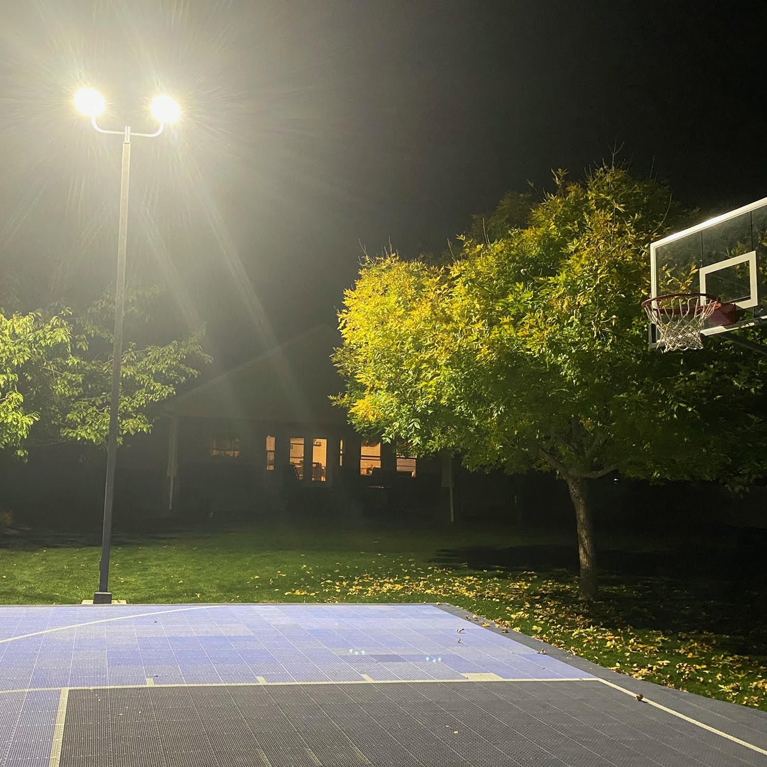 Simple LED Lighting Solution for Stunning Backyard Basketball Court ...