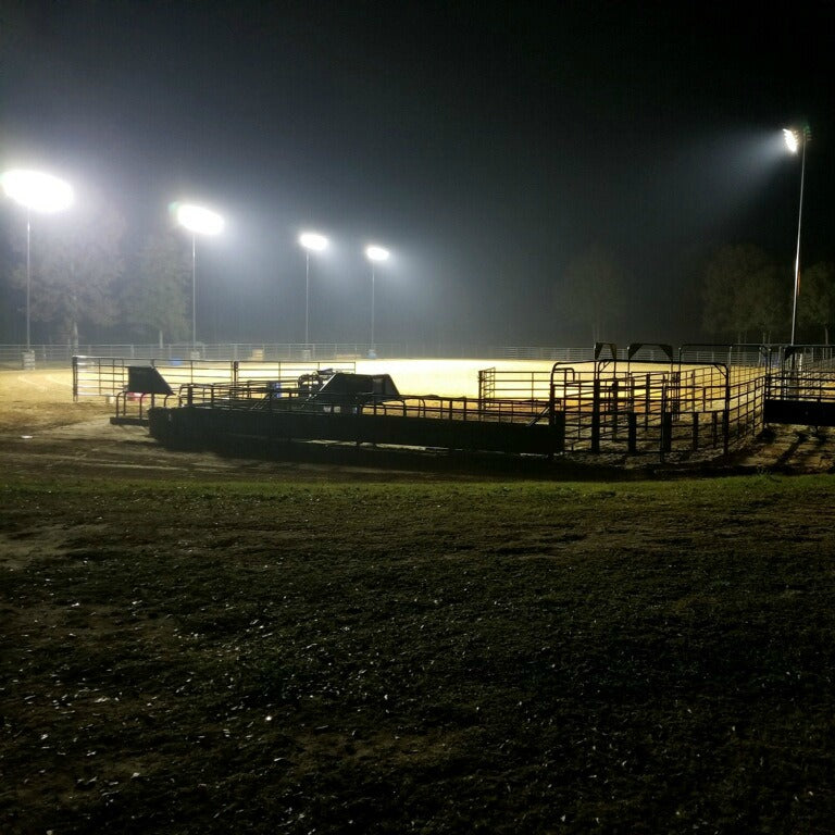 Intense LED Equestrian Arena Lighting Package - LED Sports Lights + Steel Light Poles