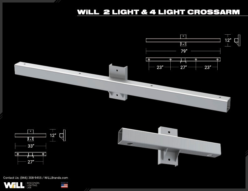 Custom Cross Arm - 2 Light + 4 Light Formats