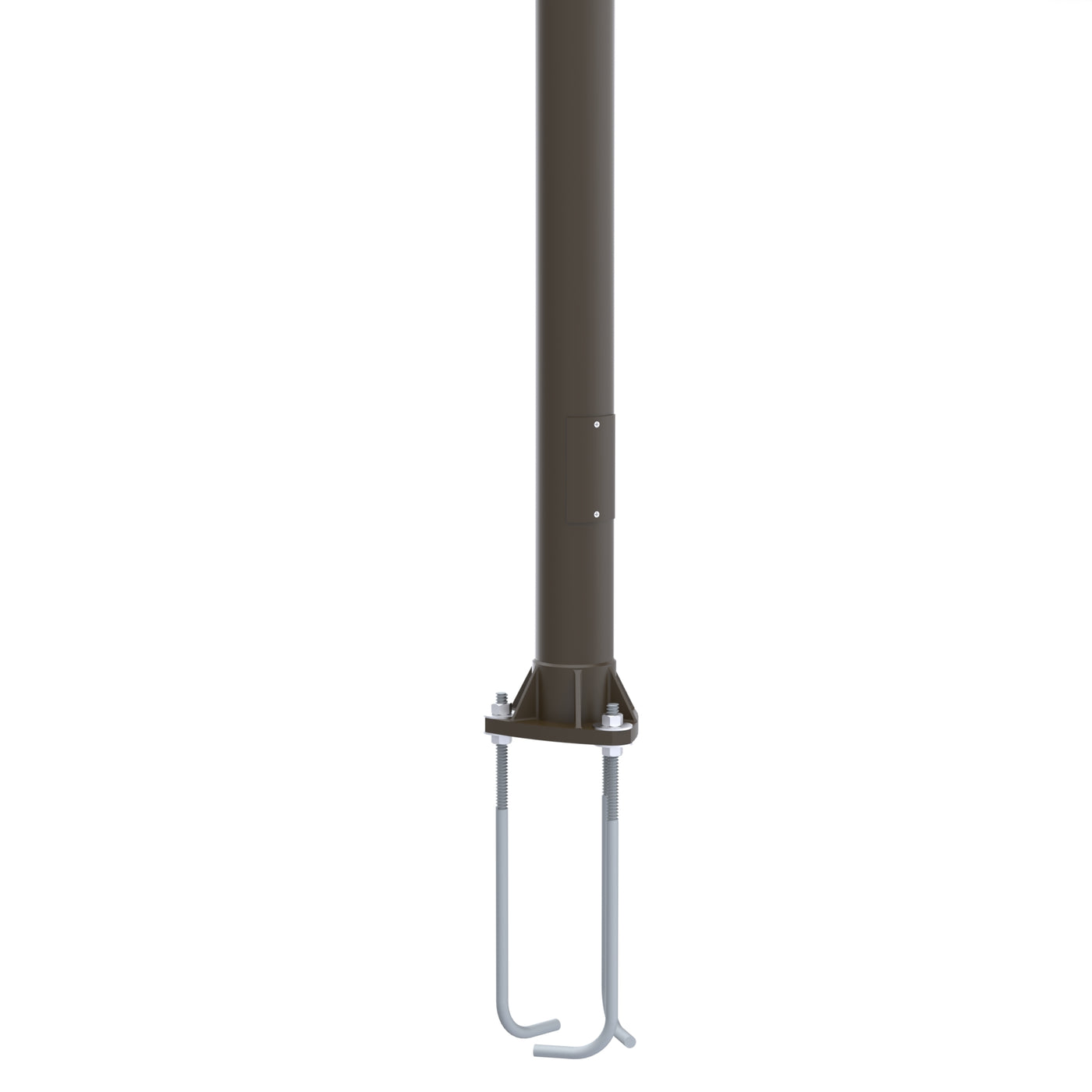 Round Tapered Aluminum 3-Bolt Base Light Pole with Anchor Bolts