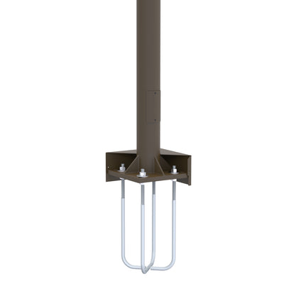 Round Straight Aluminum Anchor Base Light Pole with Custom Base