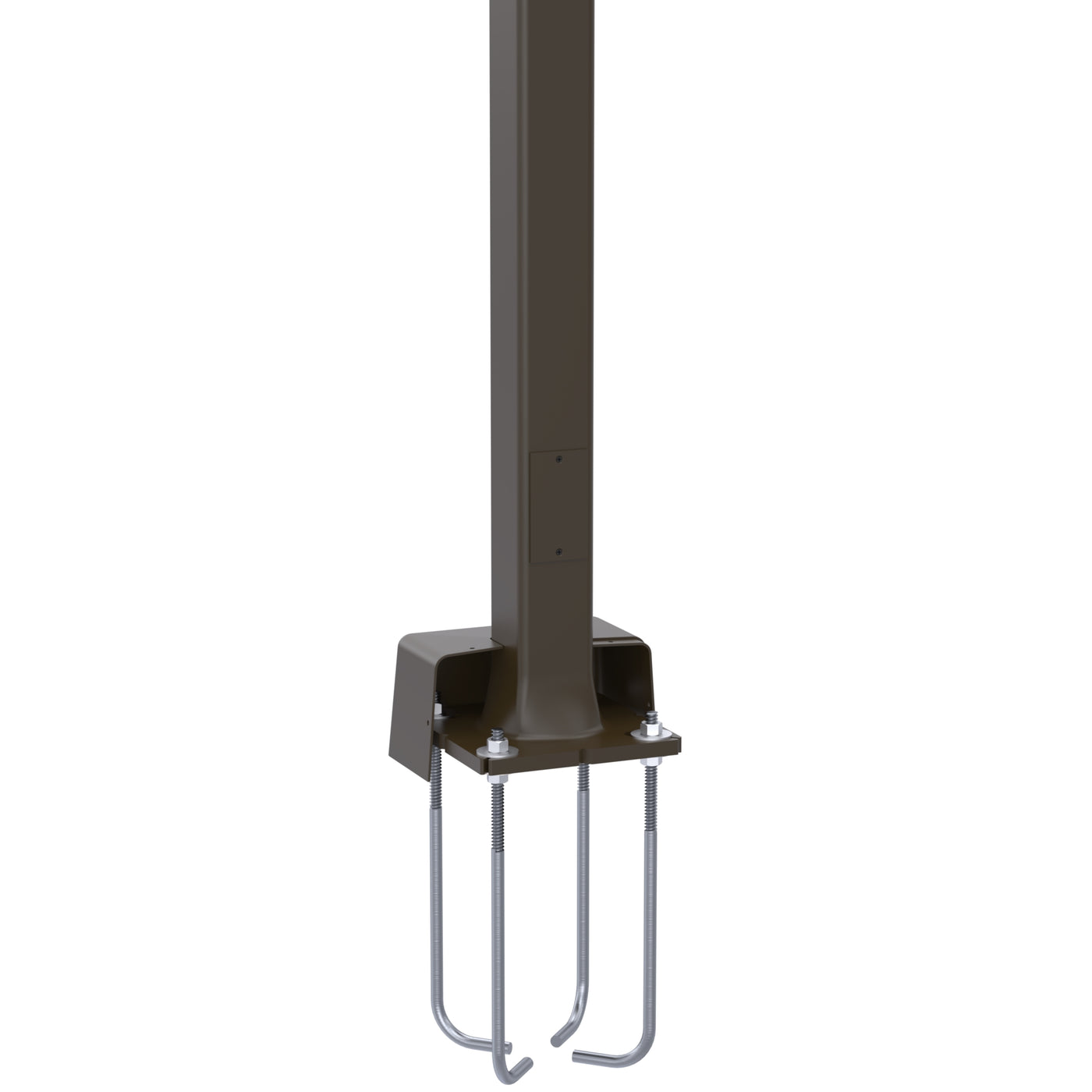 Square Straight Steel Anchor Base Light Pole with Anchor Bolts
