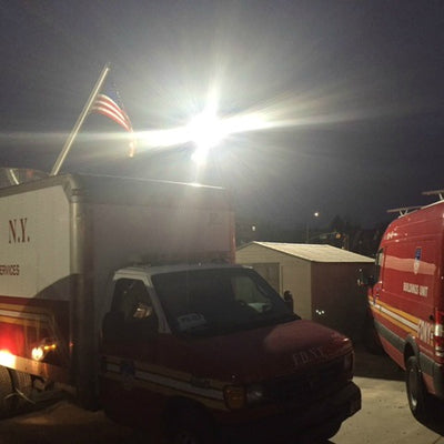 FDNY Parking Lot Lighting Upgrade - Light Poles + 120w LED Fixtures Made in USA