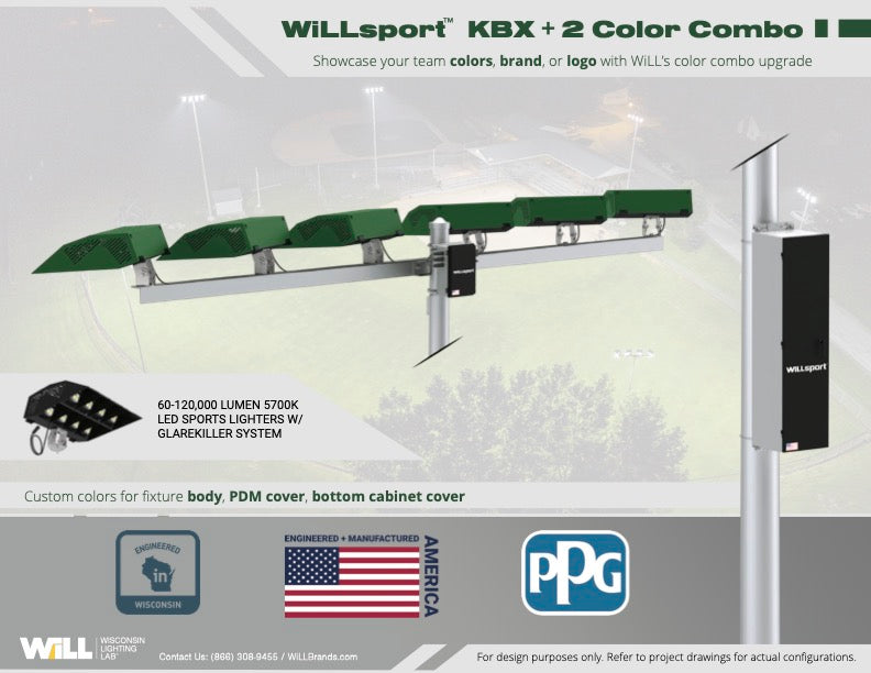 WiLLsport® KBX Color Combinations w/ Remote Power: Green + Black