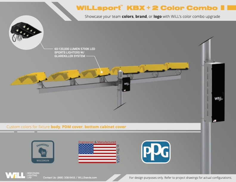 WiLLsport® KBX Color Combinations w/ Remote Power: Gold + Black