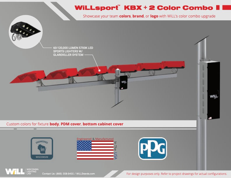 WiLLsport® KBX Color Combinations w/ Remote Power: Red + Black