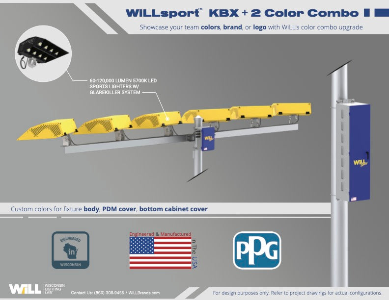 WiLLsport® KBX Color Combinations w/ Remote Power: Yellow + Blue