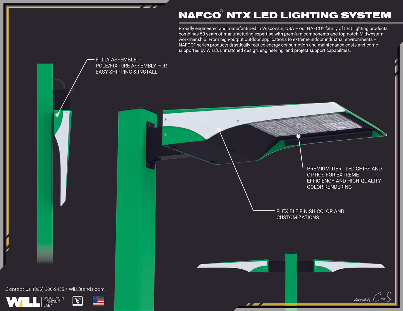 NAFCO® NTX LED Lighting System - Green + White Color Scheme