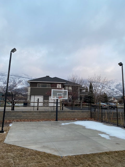 Mountain-Side Backyard Basketball Court LED Lighting System