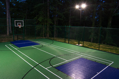 Incredible Backyard Basketball Court in Moseley, VA - Light Pole + Light Fixture Packages