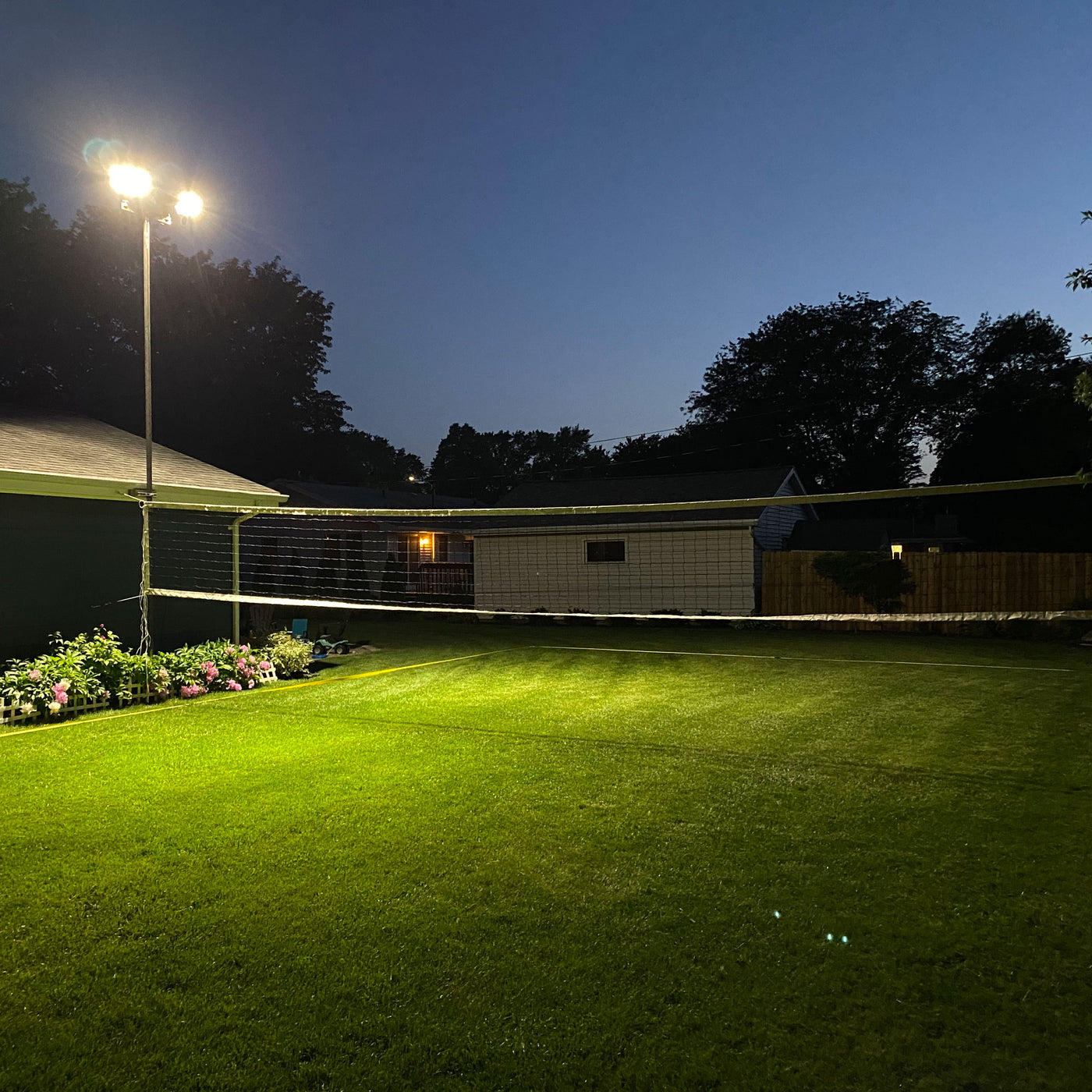 Backyard Volleyball Court Budget Lighting Project | Fond du Lac, Wisconsin