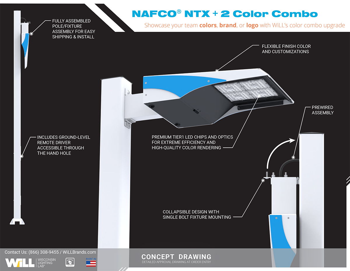NAFCO® NTX LED Lighting System - White + Blue Color Scheme