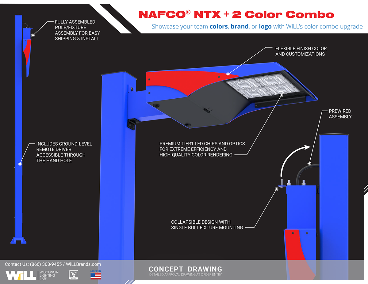 NAFCO® NTX LED Lighting System - Red + Blue Color Scheme