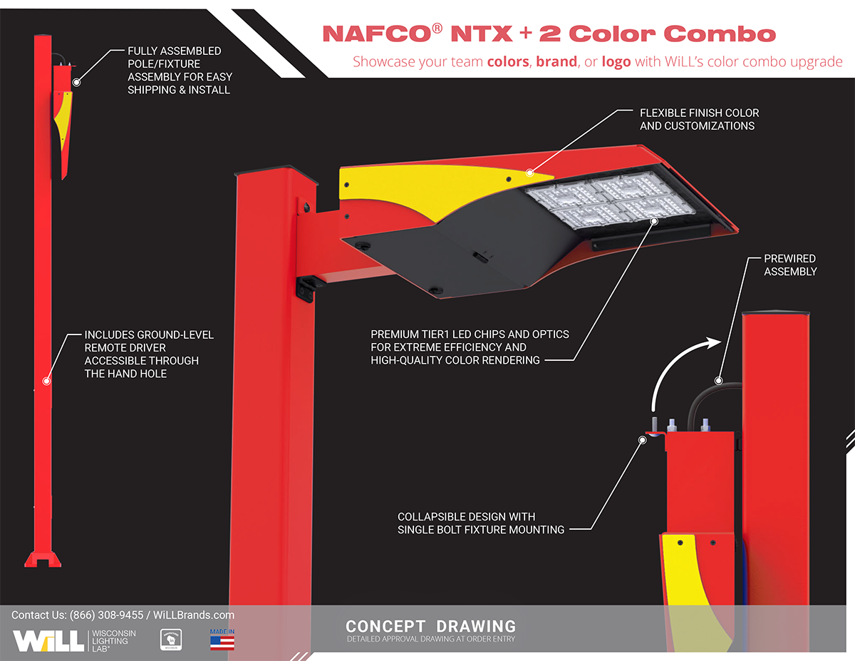 NAFCO® NTX LED Lighting System - Red + Yellow Color Scheme
