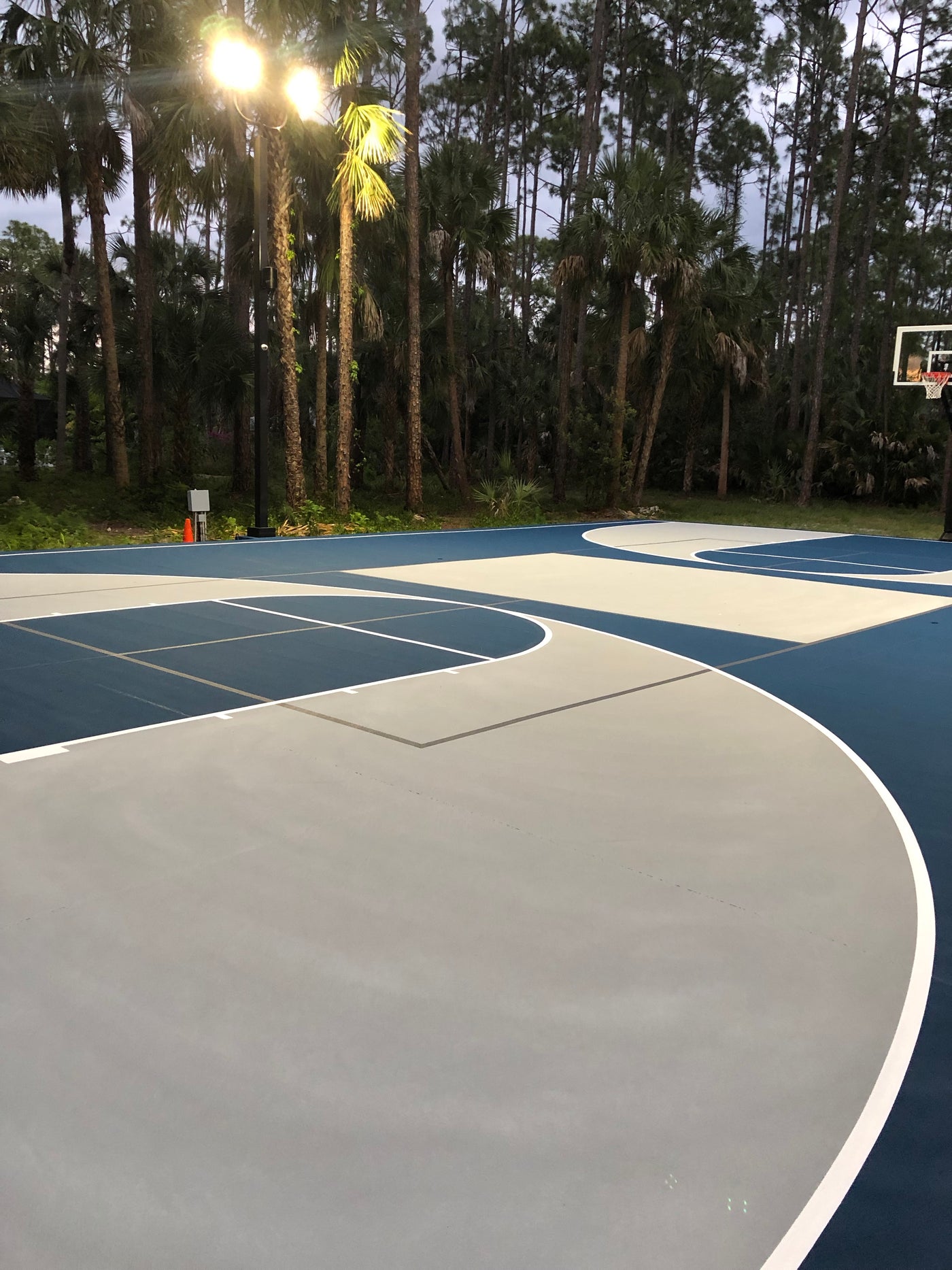 Private Residential Backyard Sports Court Lighting Application
