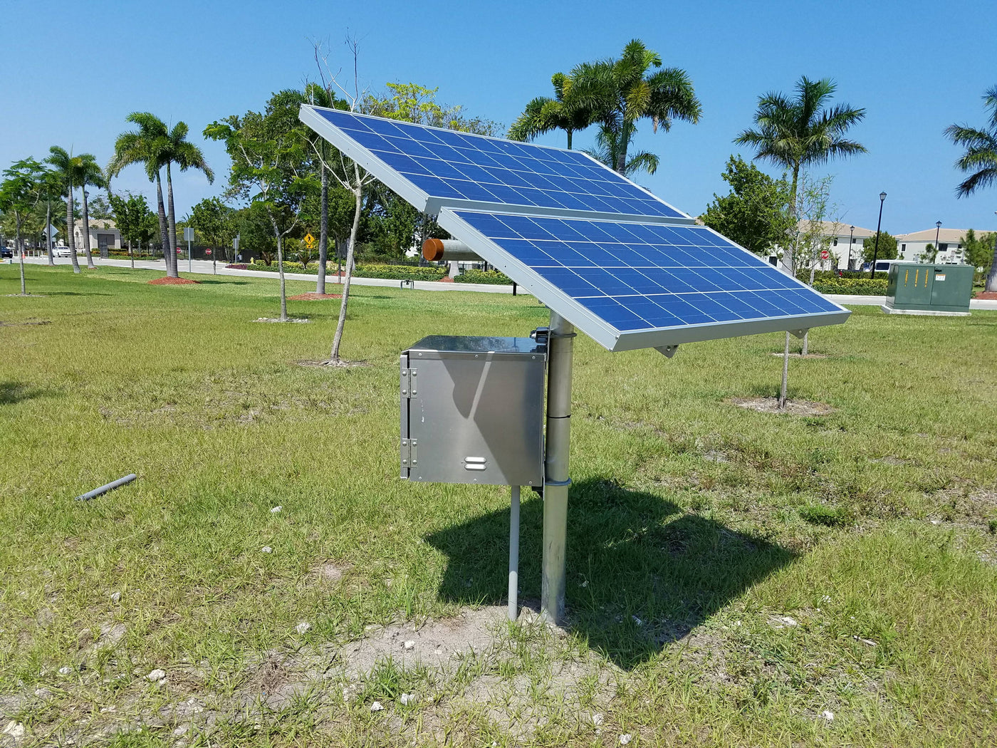 Site Security Application - Custom Fiberglass Light Poles - Miami, Florida.