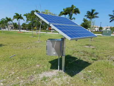 Site Security Application - Custom Fiberglass Light Poles - Miami, Florida.