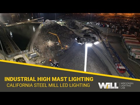 Industrial High Mast LED Lighting | California Steel Mill Lighting Upgrade