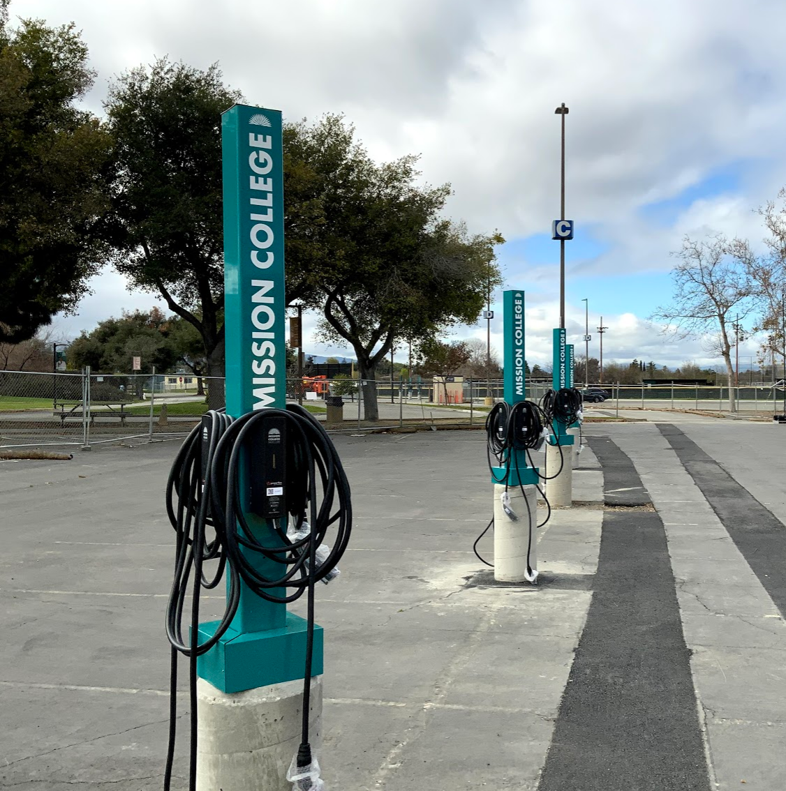 Mission College EV Charging Station Poles | Santa Clara, California