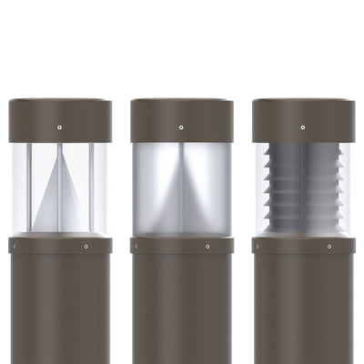 WiLLstudio RFB Round Flat Top Bollards with all lenses
