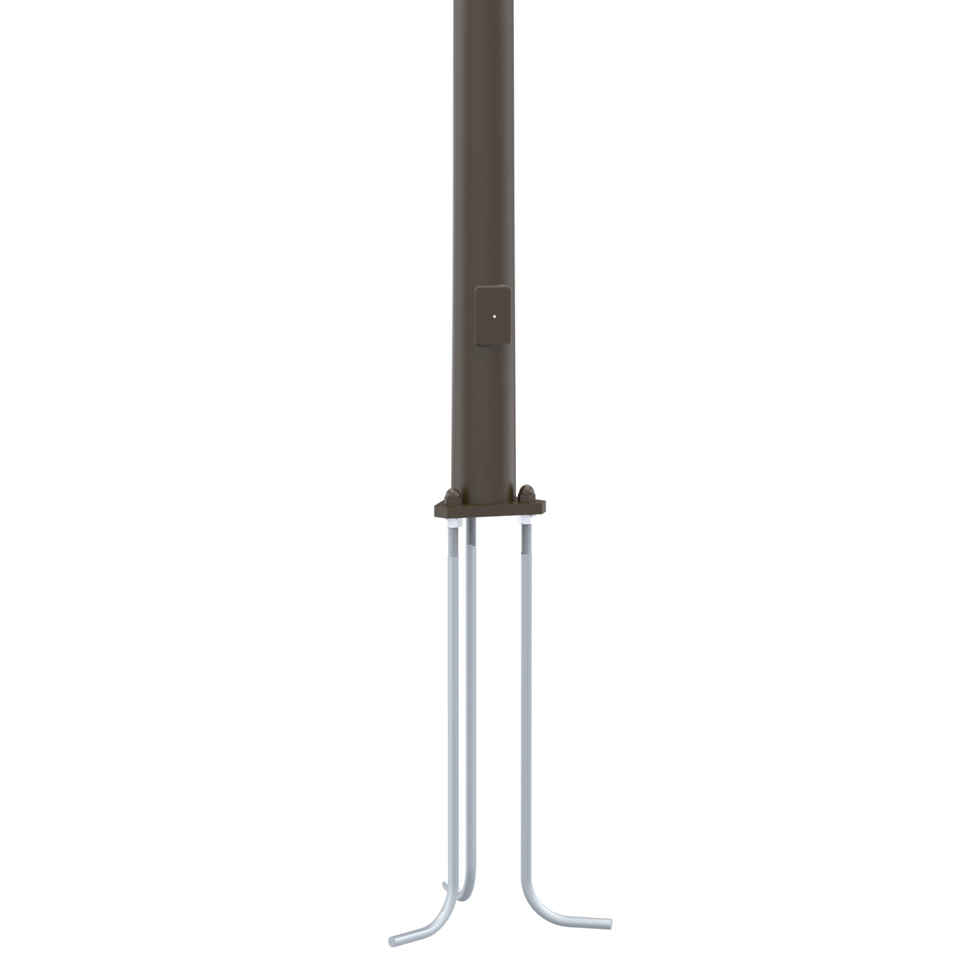 Round Tapered Steel 3-Bolt Base Light Pole with Anchor Bolts